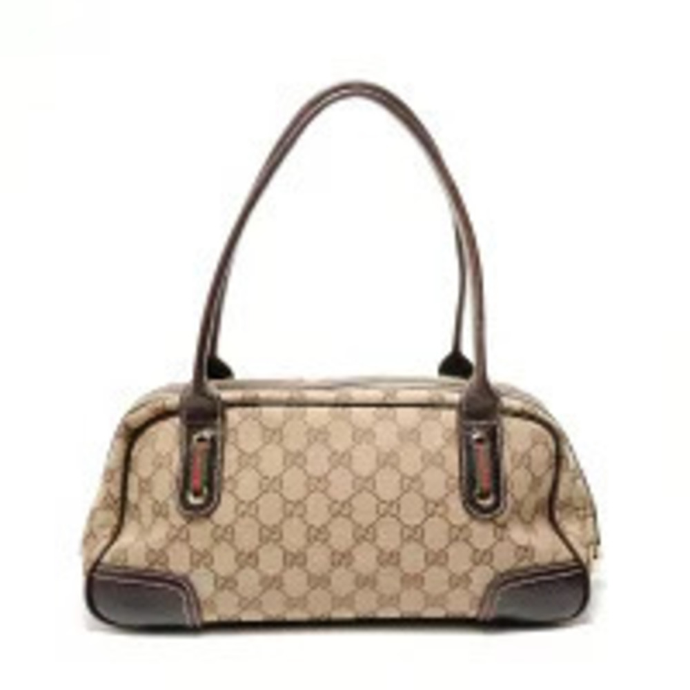 Gucci GG Canvas Sherry Ribbon Shoulder Bag Beige Cream